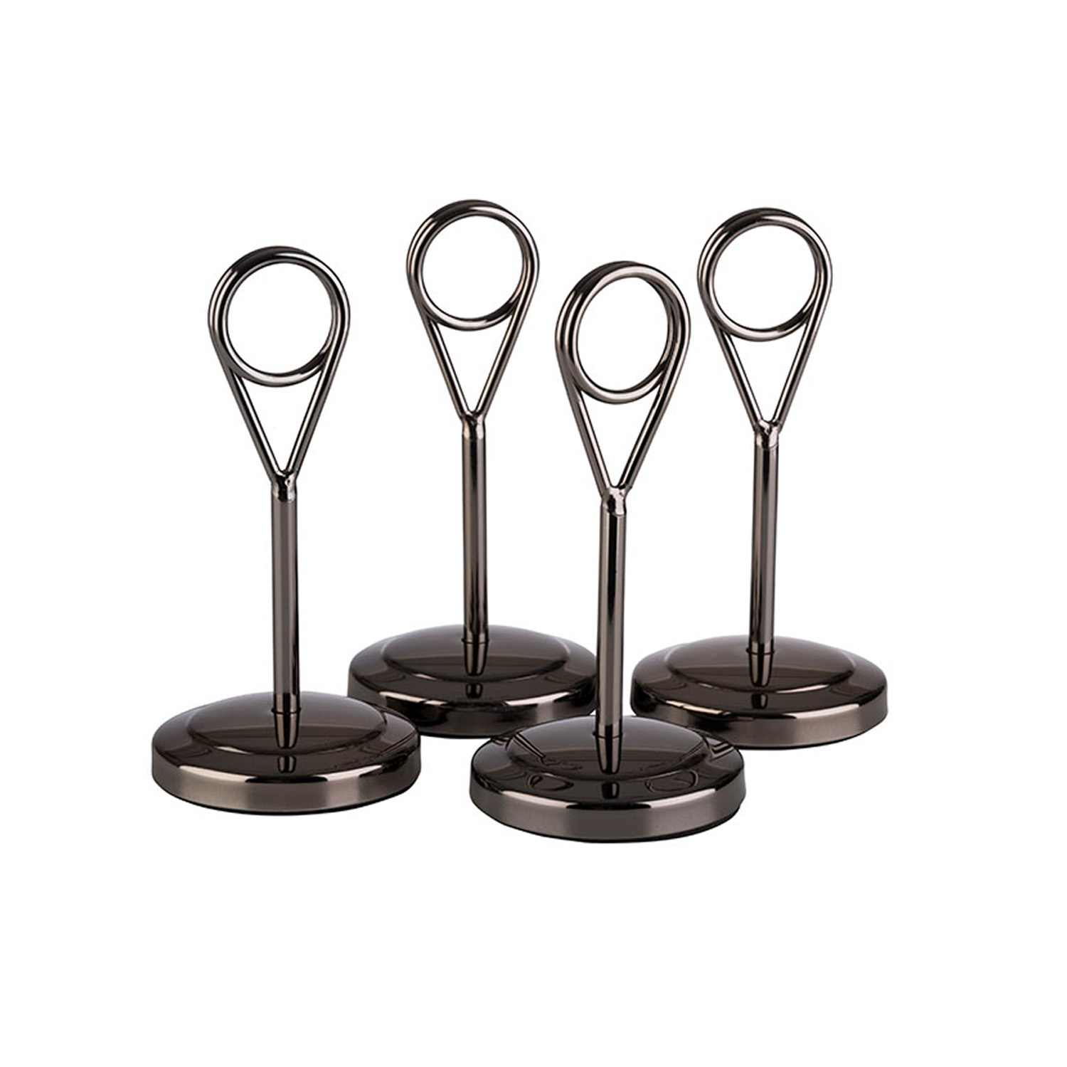 Kartenhalter, 4er Set Ø 5 cm, H: 10,5 cm Edelstahl, Gunmetal 