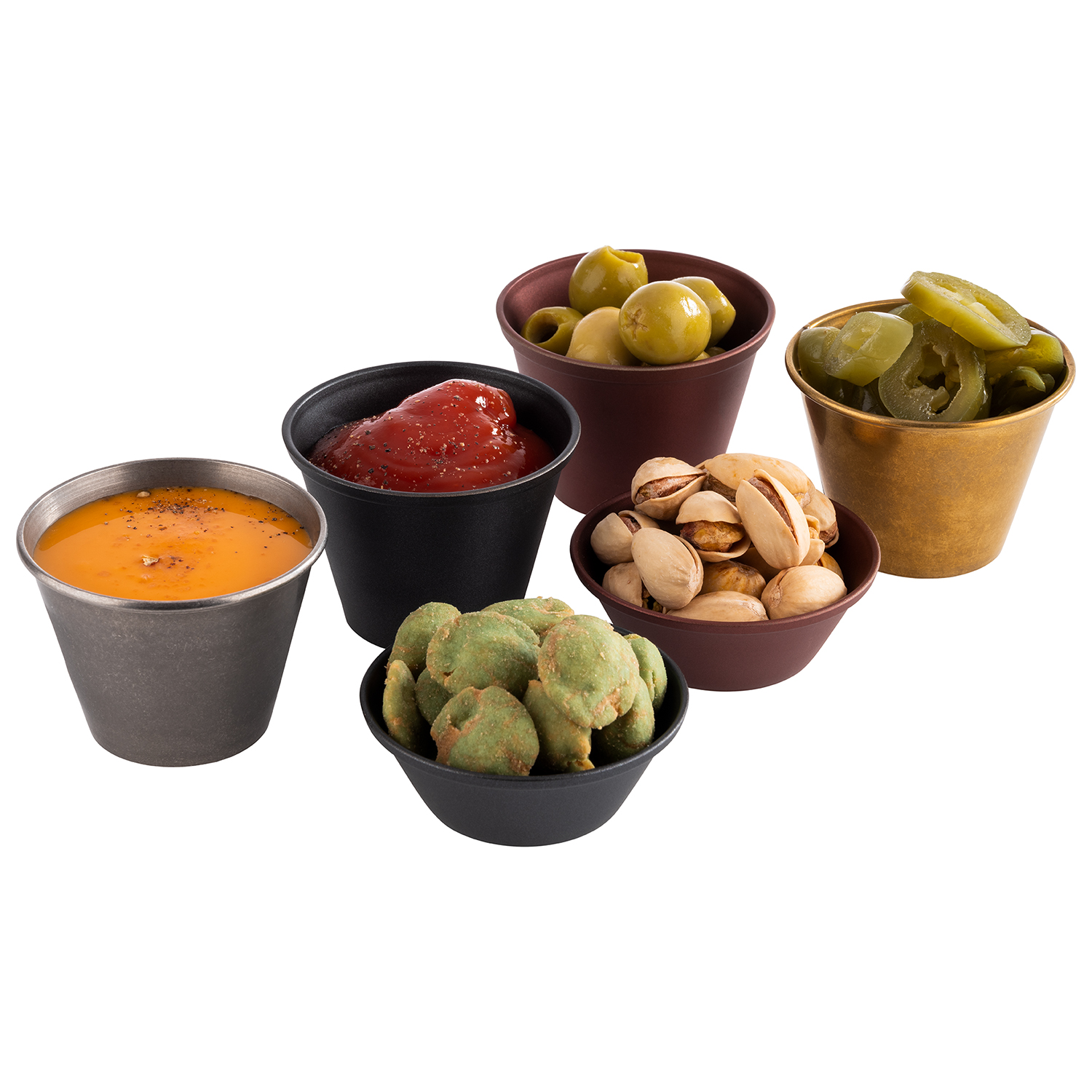Dipschälchen gold, 6er Set Ø 6 cm, H: 4,5 cm, 60 ml     