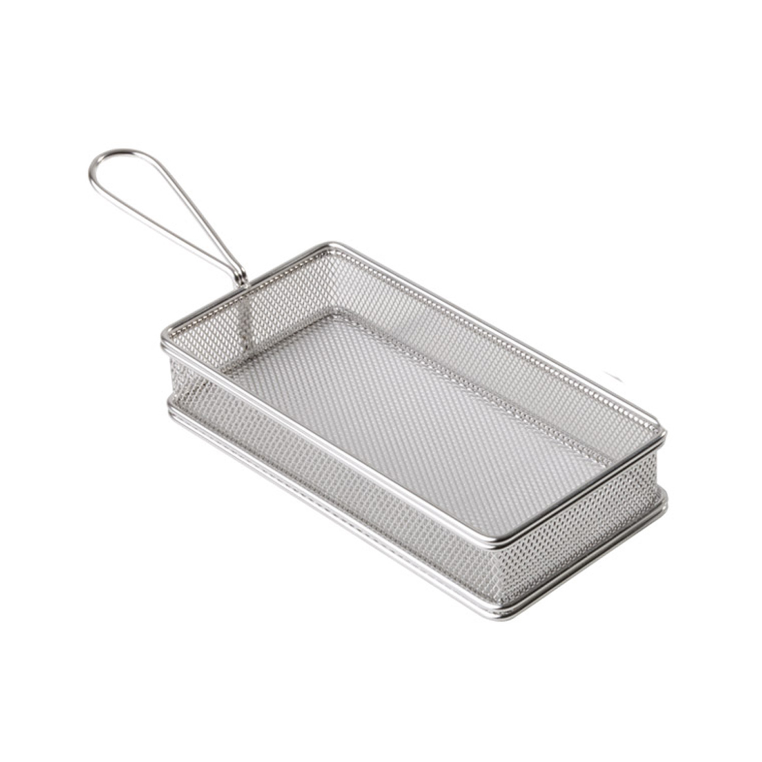 Servier-Frittierkorb -SNACKHOLDER- 21,5 x 10,5 cm, H: 4,5 cm, Griff: 9,5 cm Edelstahl