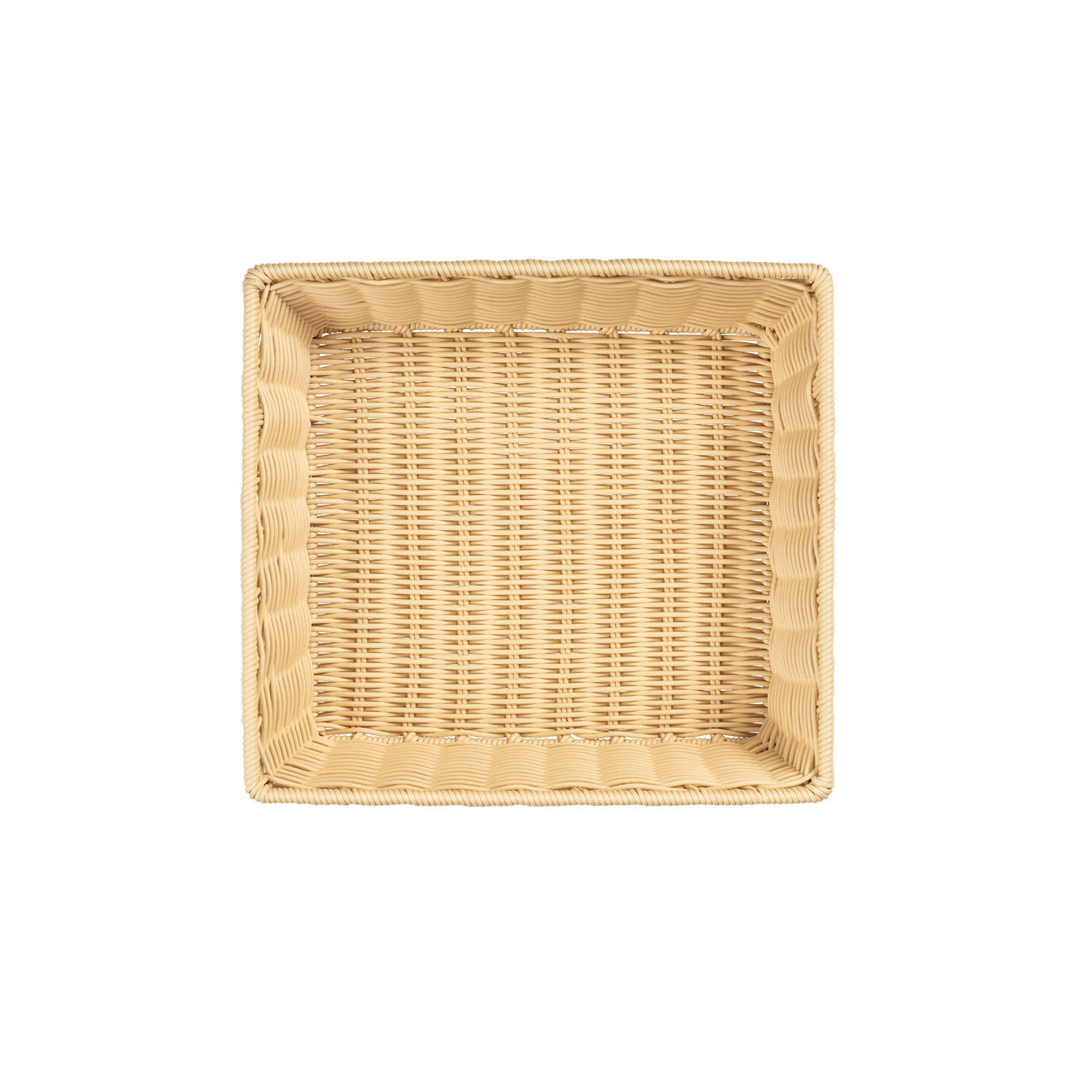 Systemkorb 35,5 x 32,5 x 10 cm, hellbeige mit Drahtverstärkung im oberen Rand