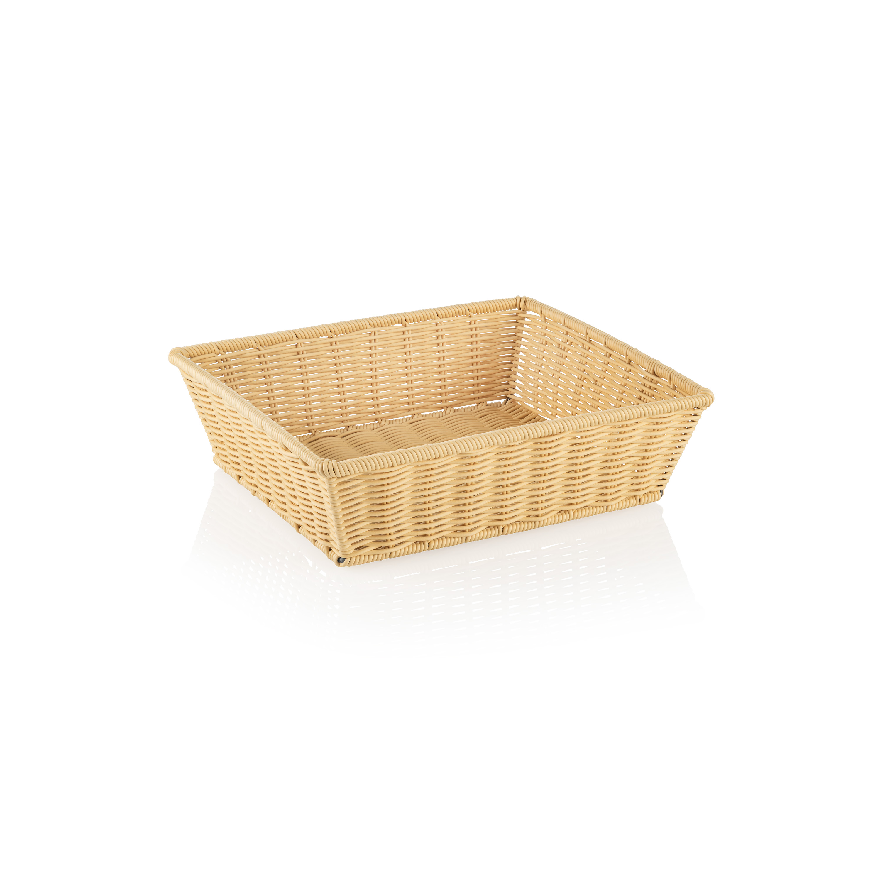 Systemkorb 35,5 x 32,5 x 10 cm, hellbeige mit Drahtverstärkung im oberen Rand