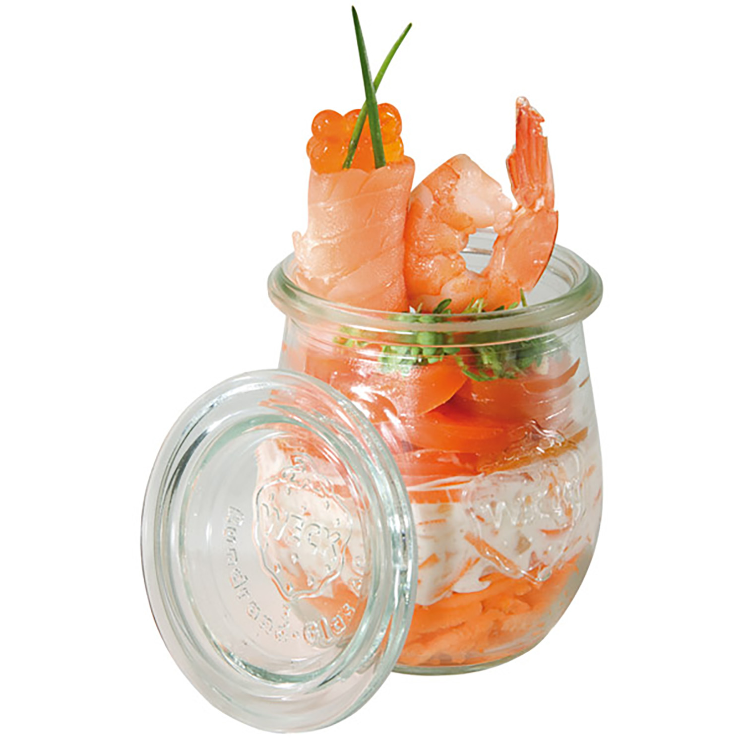 Weck-Glas mit Deckel, 12er SetØ 7 cm, H: 8 cm Mini-Tulpen-Form 220 ml 