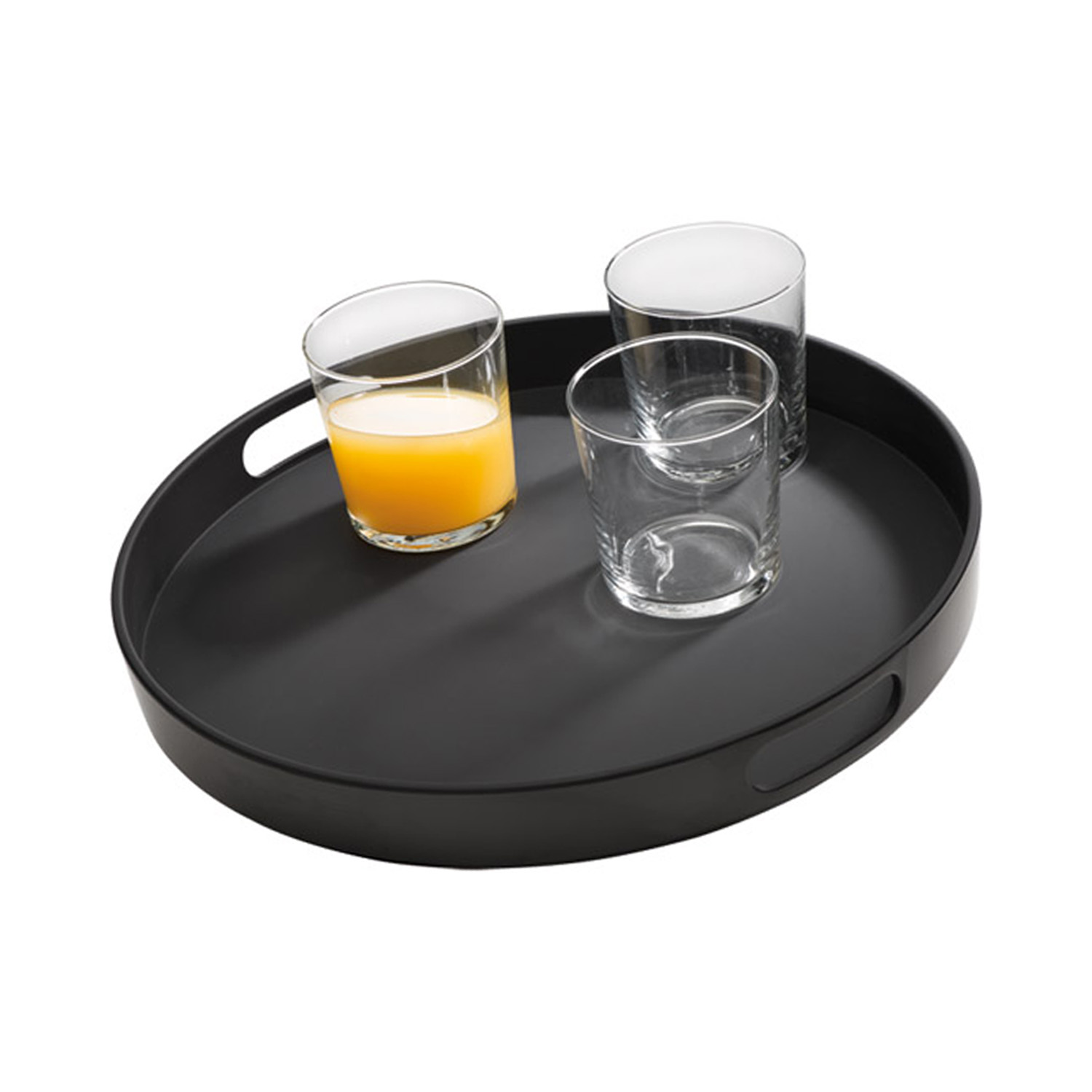 Tablett -BISTRO- Ø 35,5 cm, H: 4,5 cm Melamin, schwarz 