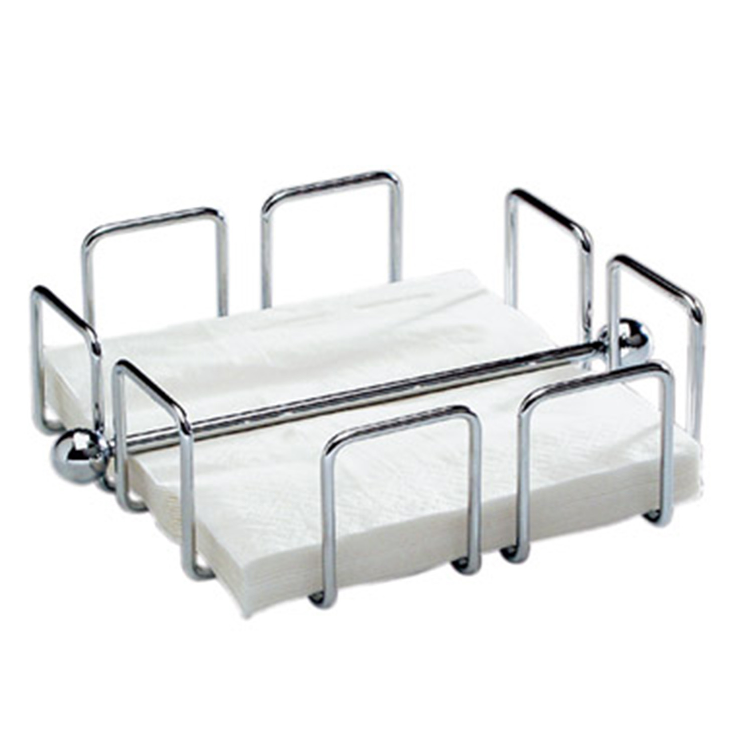 Serviettenhalter -WIRE- 19 x 19 cm, H: 6,5 cm Metall verchromt 
