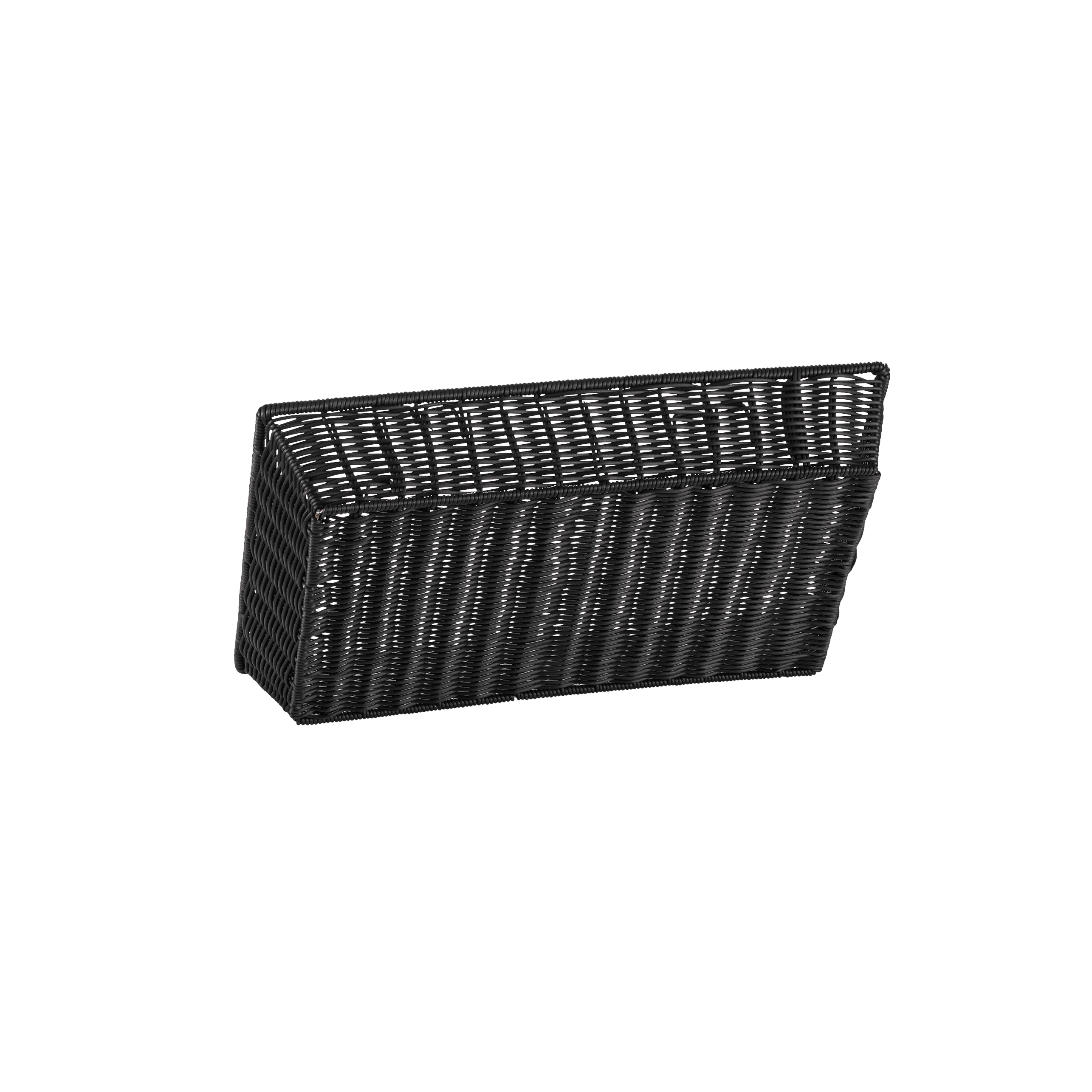 Systemkorb 53 x 32,5 x 10 cm, schwarz mit Drahtverstärkung im oberen Rand