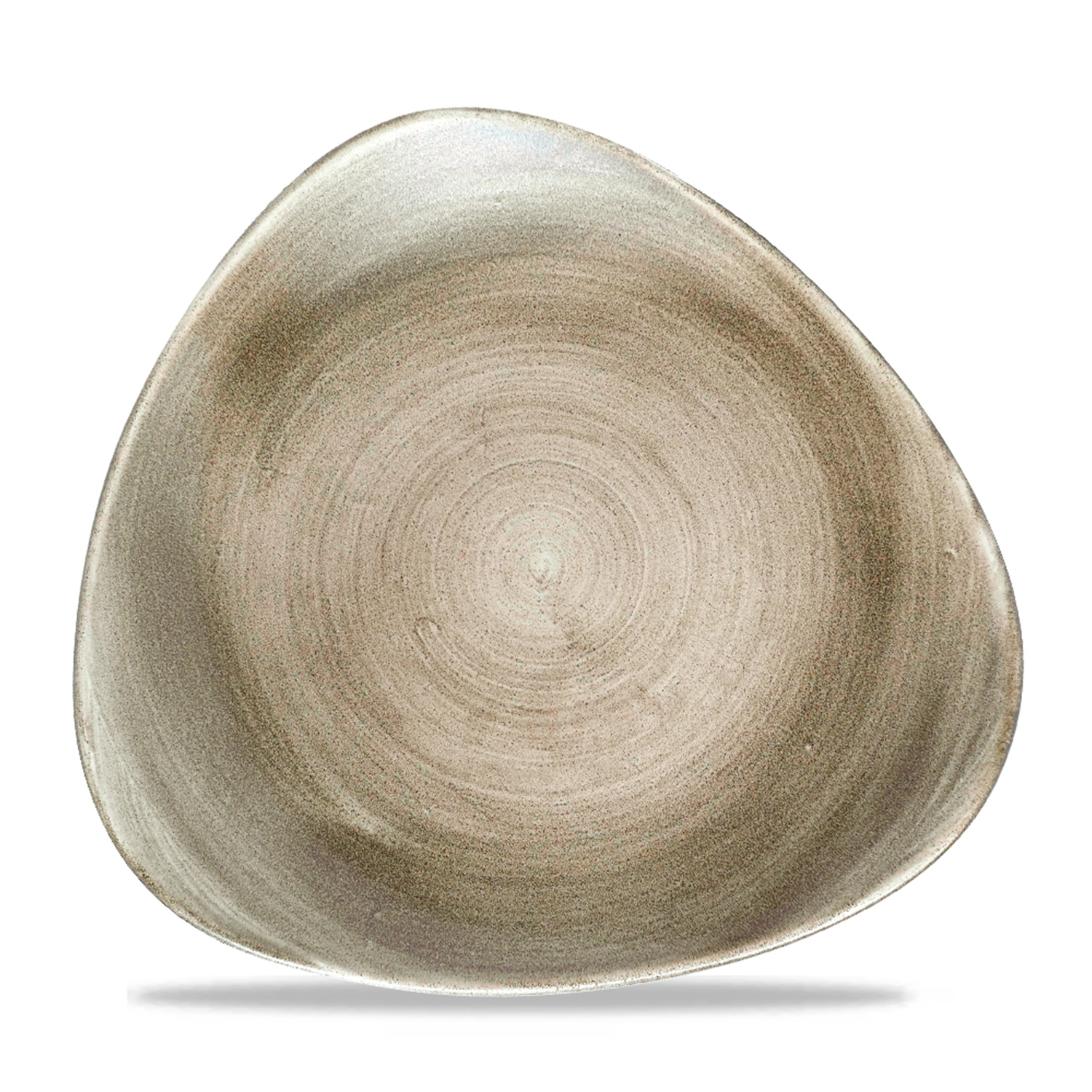 Triangle Teller flach 26,5 cm, Stonecast Patina Antique Taupe