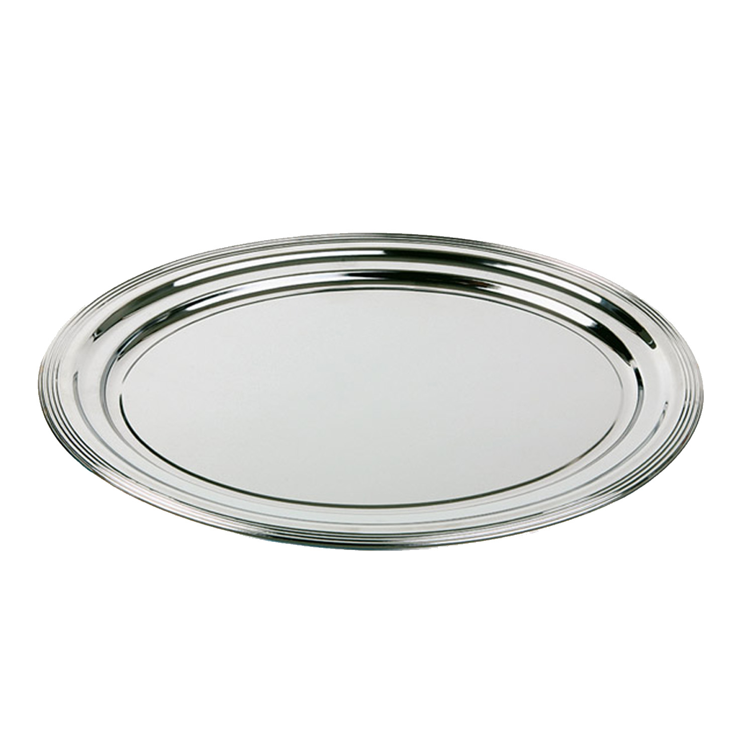 Partyplatte, oval -CLASSIC- 46 x 34 cm, Metall vernickelt und glanzverchromt 