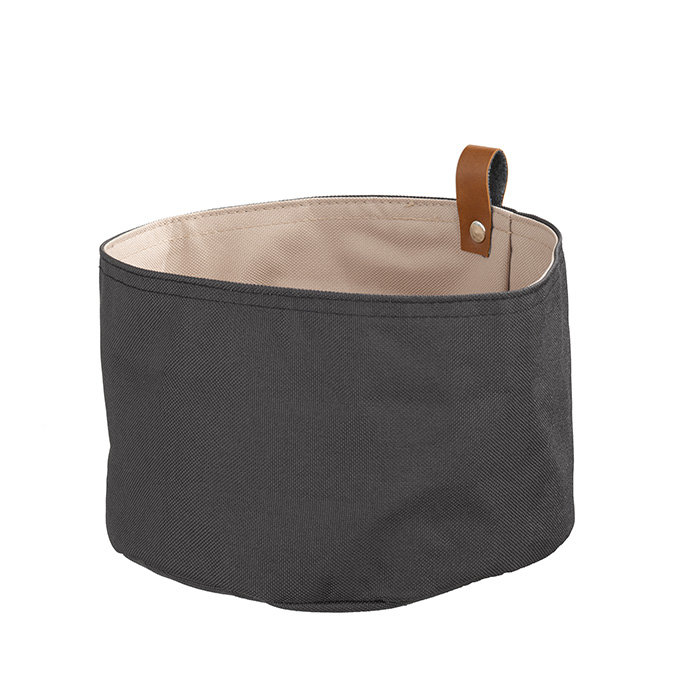 Brottasche Ø 20 cm, H: 13,5 cm Tetron, beige, dunkelgrau 
