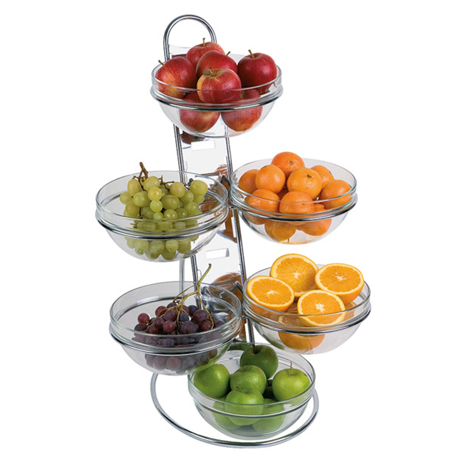 Buffet-Leiter 4-stufig 39 x 31 cm, H: 66 cm Metall verchromt, 11-teilig 