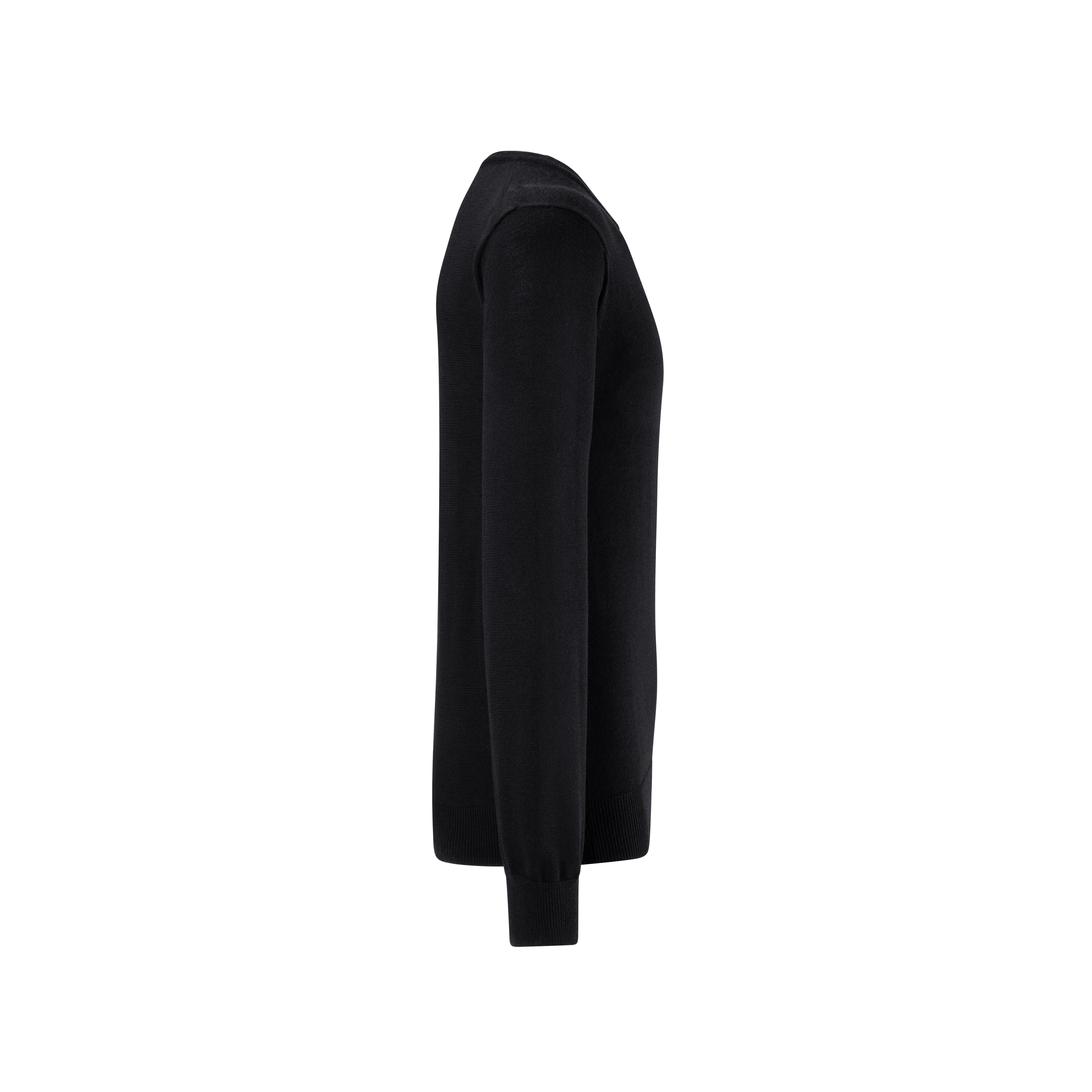 Unisex Pullover Merino Wolle Rundhals, schwarz