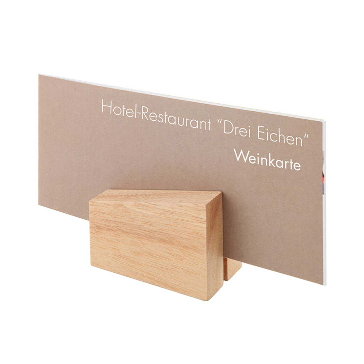 Kartenhalter, 2er Set 8,5 x 6 cm, H: 4,5 / 8,5 cm Holz, senkrecht und 
