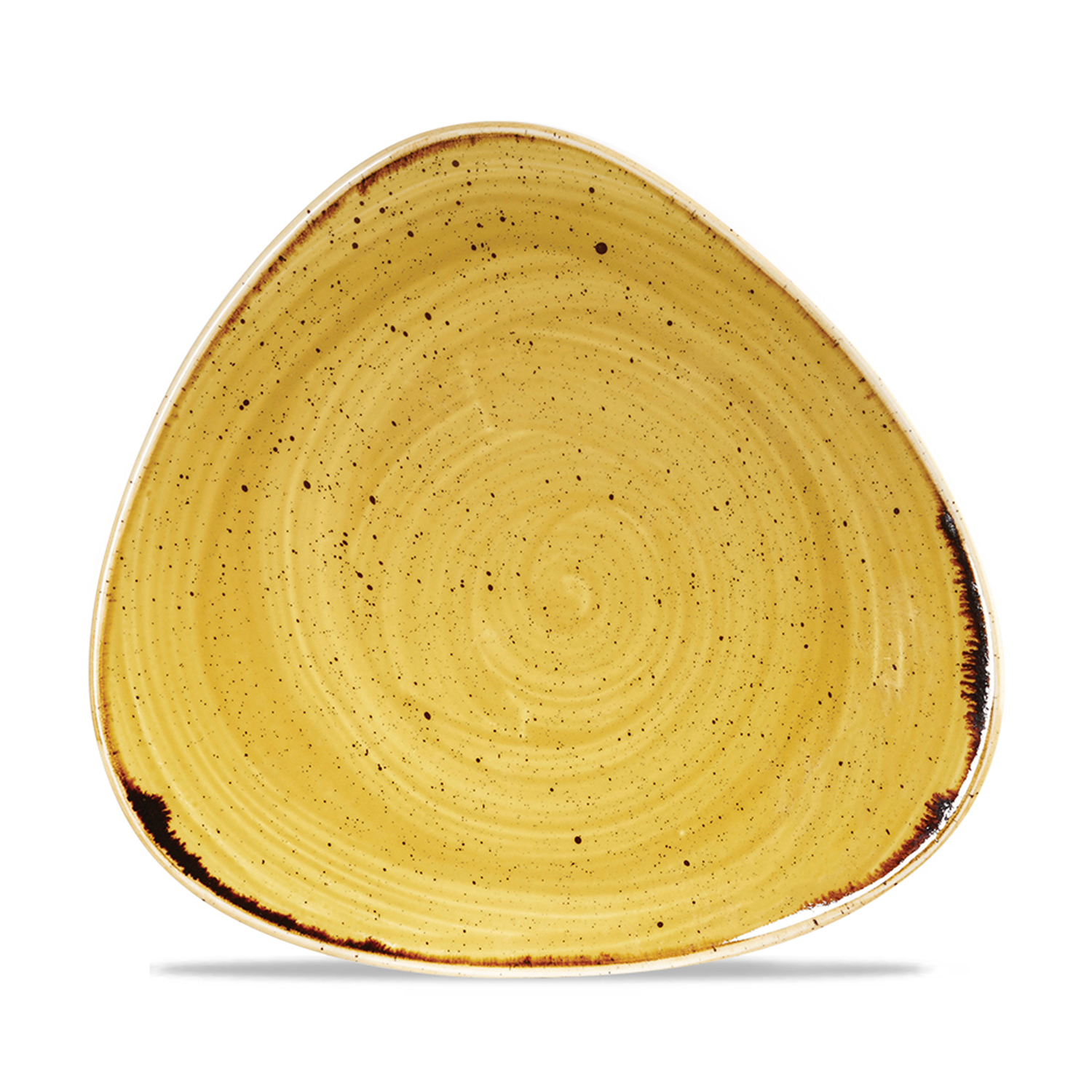 Triangle Teller flach 22,9 cm, Stonecast Mustard Seed Yellow