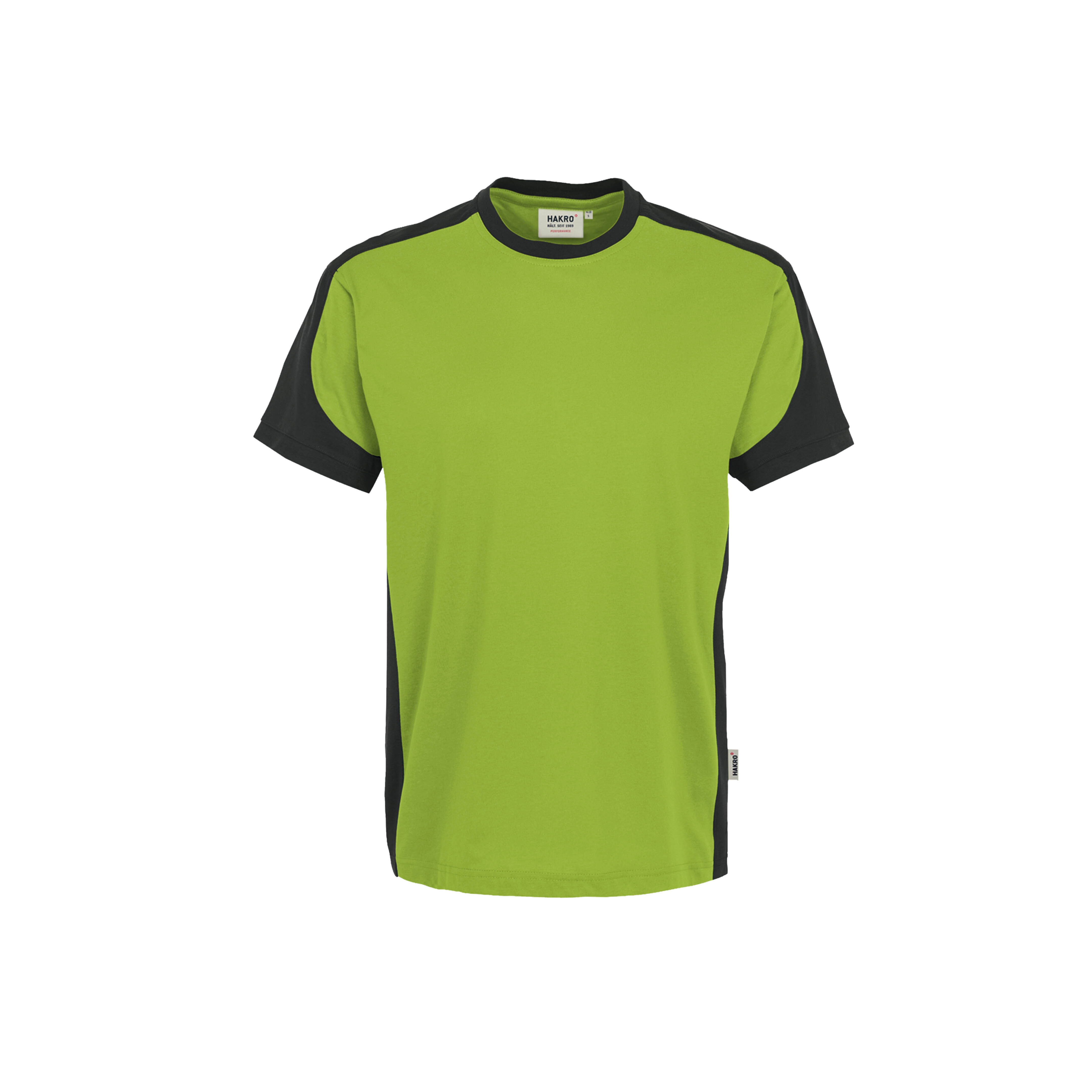 Unisex T-Shirt Contrast, kiwi/anthrazit