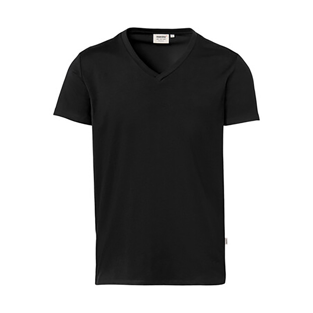 Unisex-V-Shirt Stretch, schmal geschnitten, schwarz