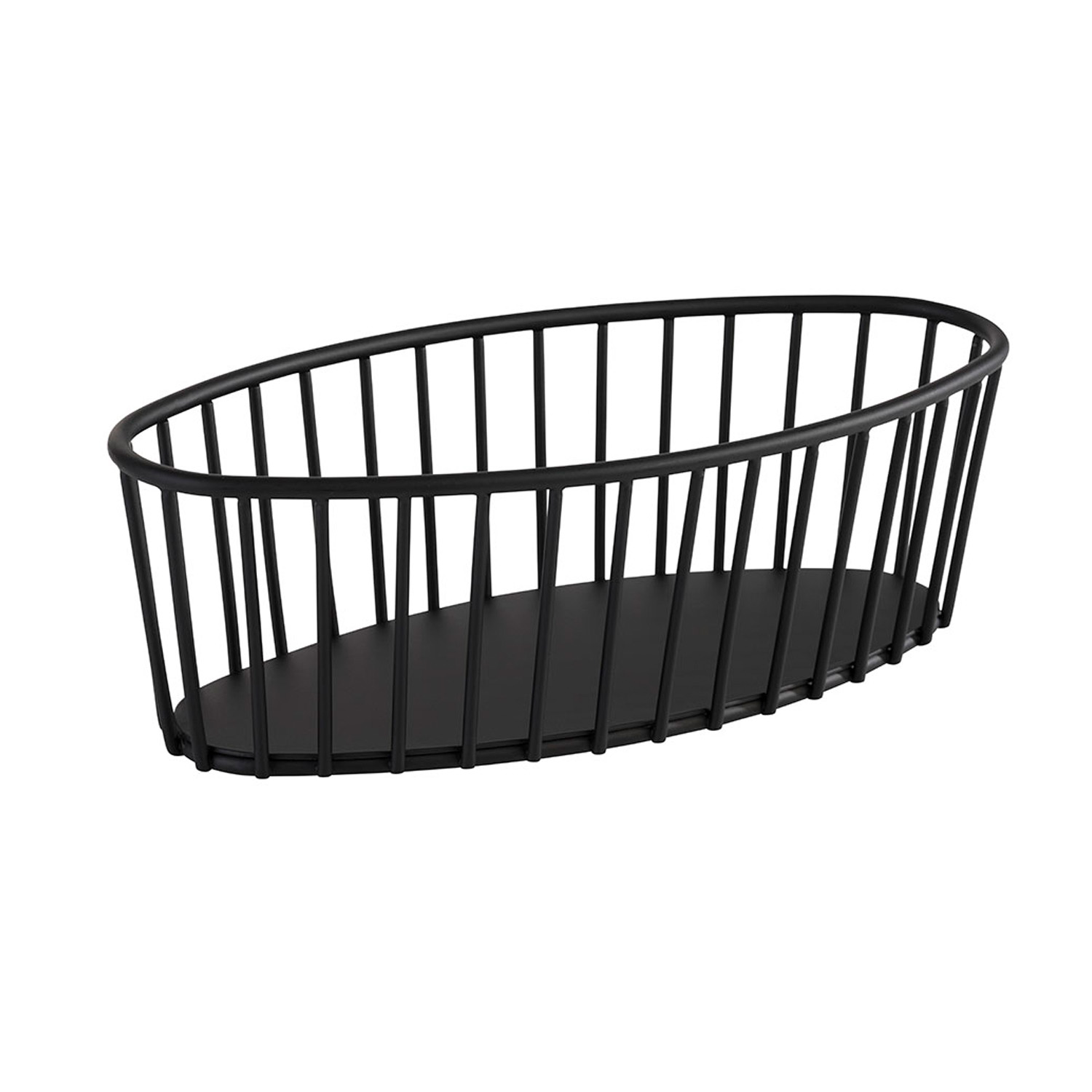 Korb -URBAN- 21 x 10 cm, H: 7 cm, oval Metall, schwarz 
