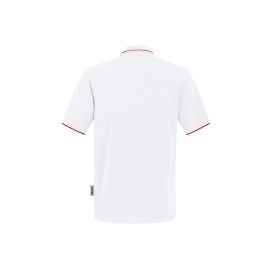 Unisex-Polo Casual, weiß/rot