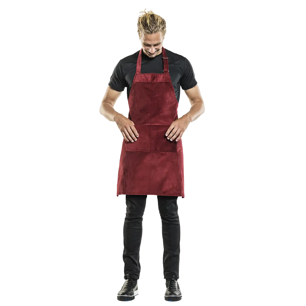 Latzschürze Cord, red velvet