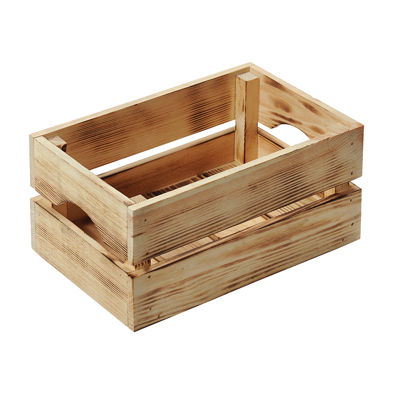 Präsentationskiste Kiefernholz, geflammt, 30 x 20 x 15 cm