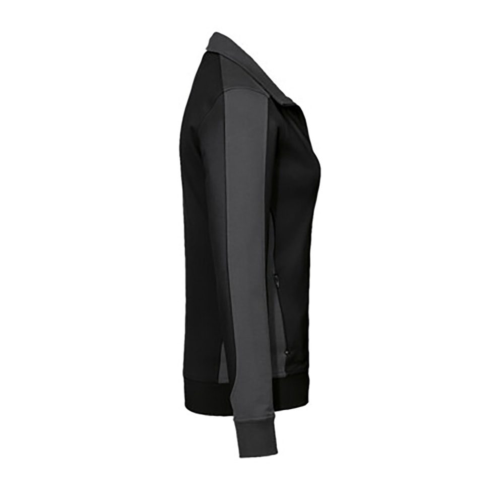 Damen-Sweatjacke Contrast Mikralinar, schwarz/anthrazit