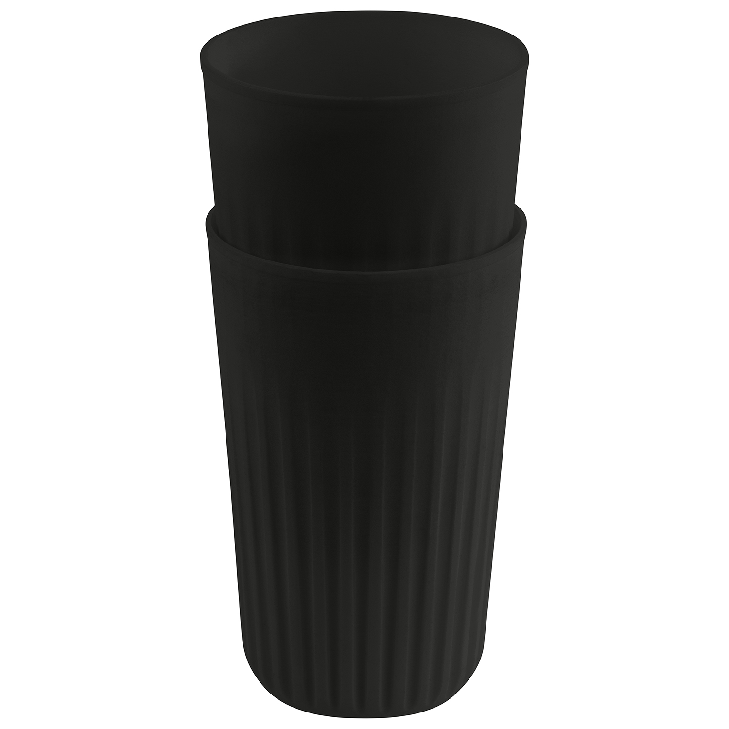 Mehrwegbecher -TO GO- Ø 8,5 cm, H: 13,5 cm, 400 ml, schwarz     