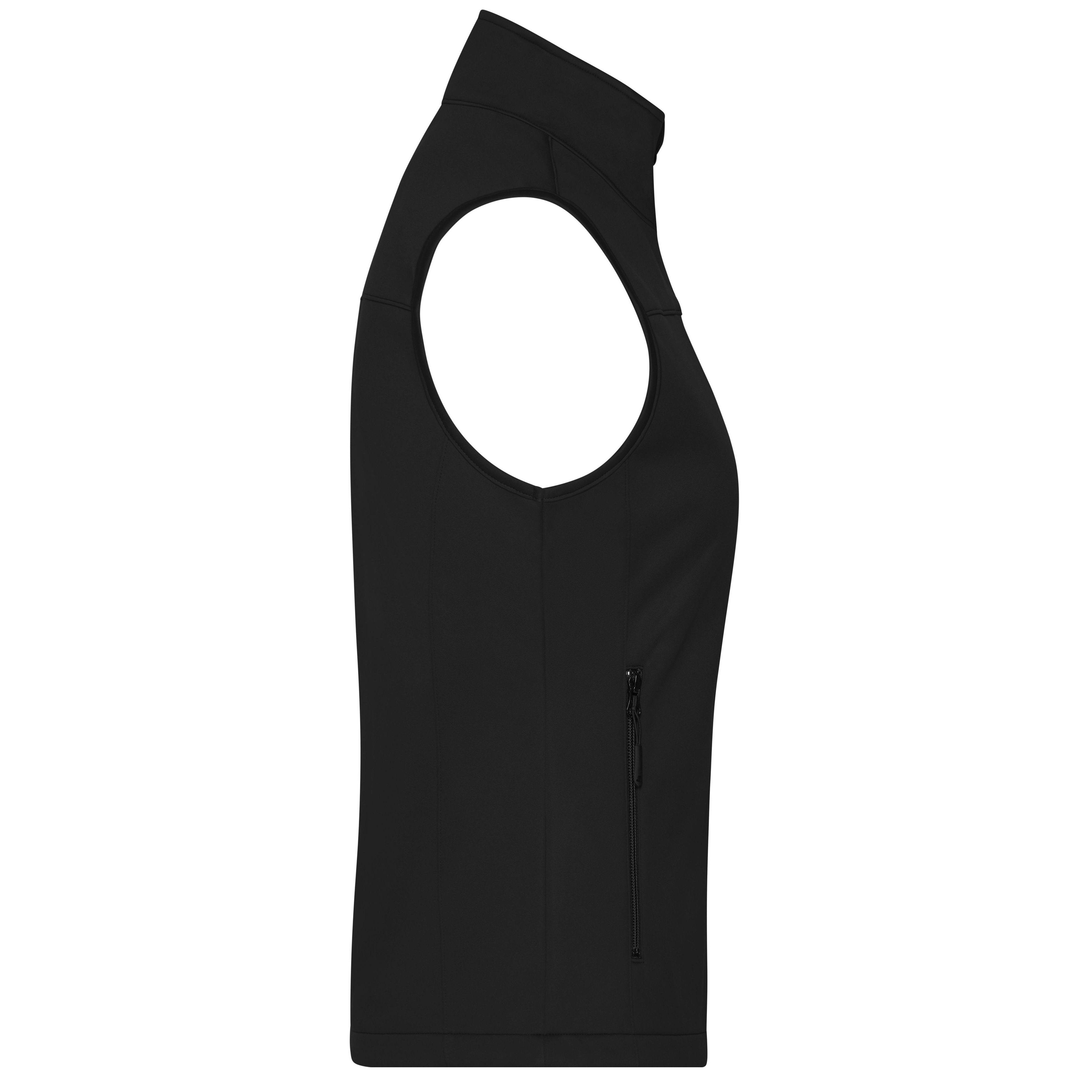 Damen-Softshellweste aus recyceltem Polyester, schwarz