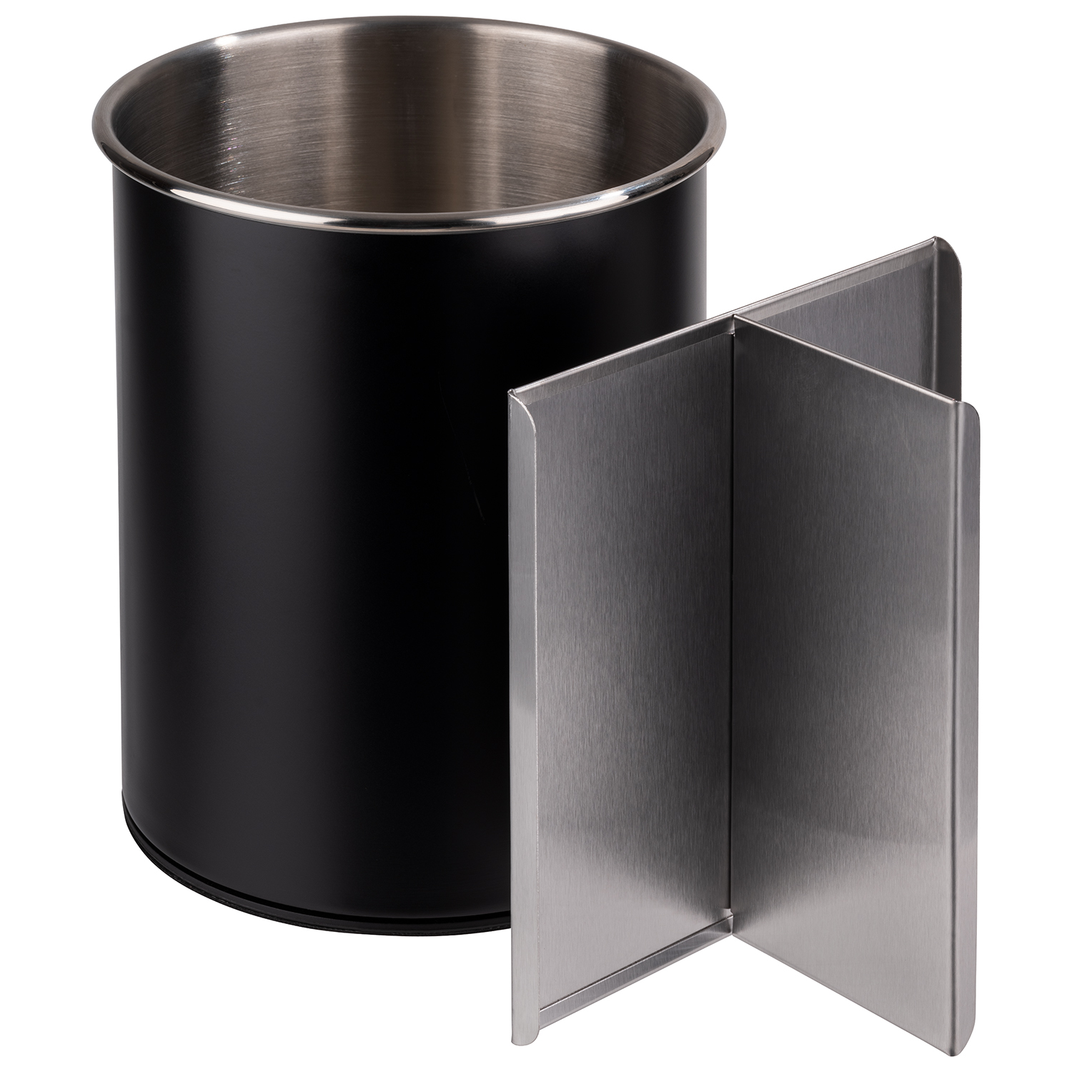 Besteckbehälter, drehbar, ø 13 cm H: 16,5 cm, schwarz Besteckbehälter, drehbar, ø 13 cm H: 16,5 cm, schwarz