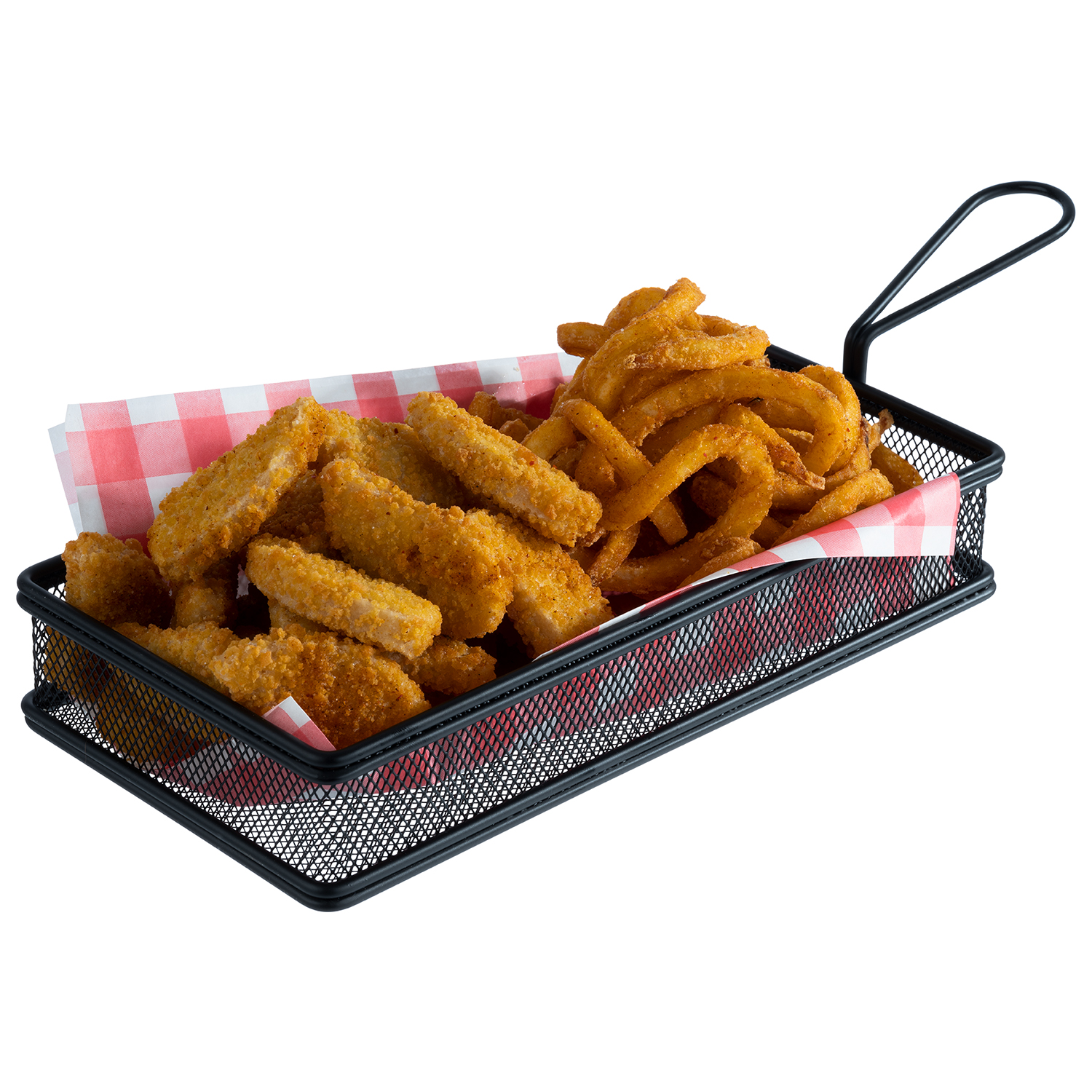 Servier-Frittierkorb -SNACKHOLDER- 26 x 13 cm, H: 5 cm, Griff 9,0 cm, Edelstahl, schwarz matt
