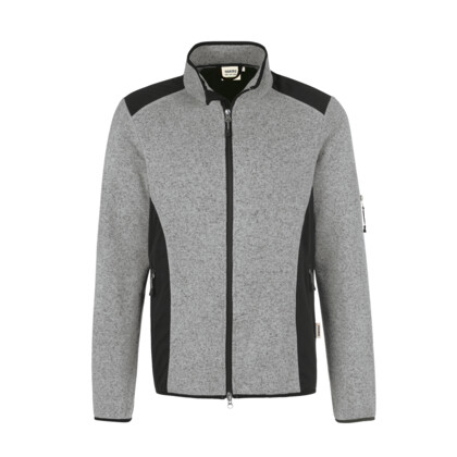 Unisex-Strickfleecejacke, grau/melange