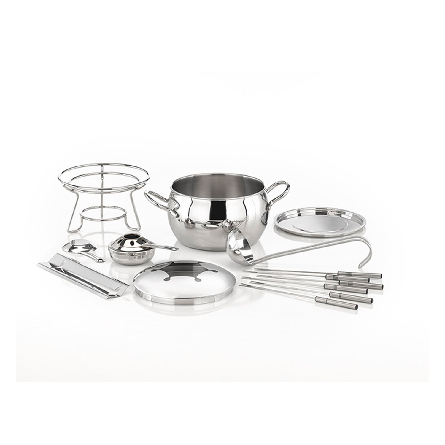 Fondueset und FeuerzangenbowleØ 22 cm, H: 23 cm, 2,2 Liter Edelstahl, Polypropylen 