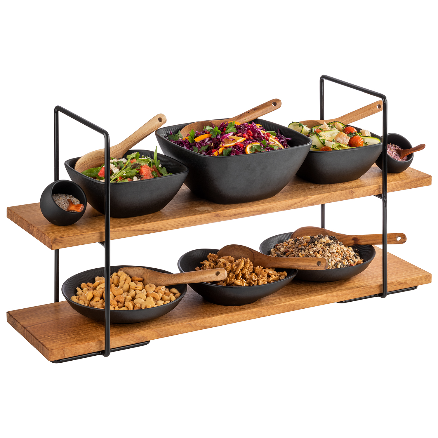 2-stufige Etagère 80 x 23 cm, H: 40,5 cm 4 tlg. 2-stufige Etagère 80 x 23 cm, H: 40,5 cm 4 tlg.