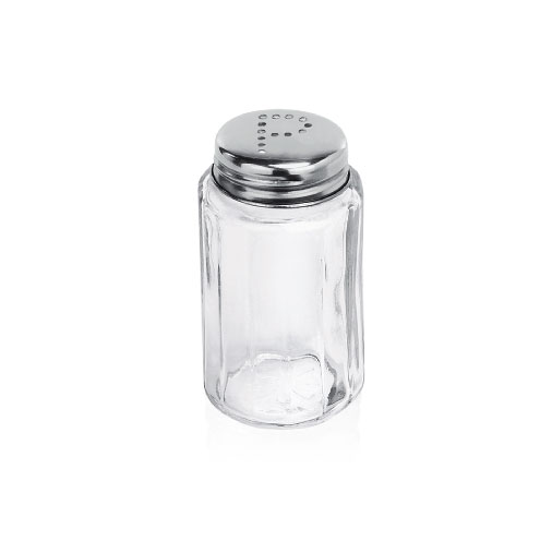 Pfefferstreuer Glas/Edelstahl, H: 7cm 