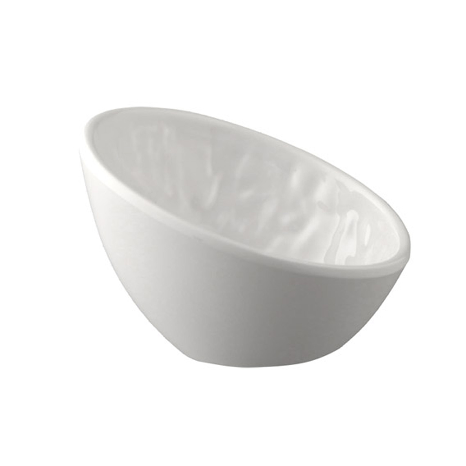 Schale, rund -TAO- 10,5 x 10 cm, H: 6,5 / 3 cm Melamin, weiß, Steinoptik 