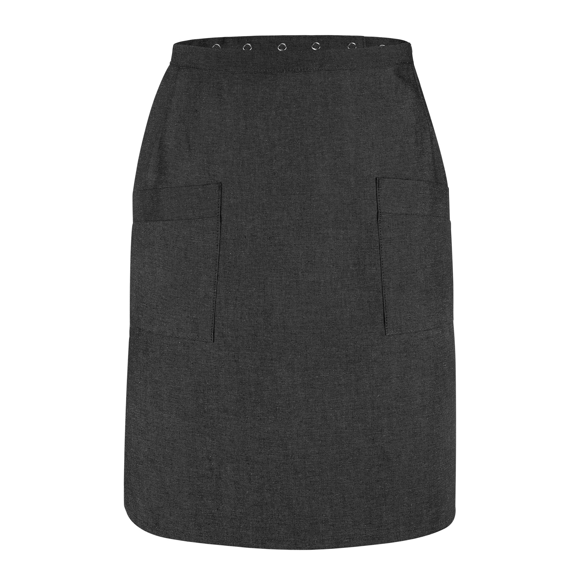 Rockschürze 60 cm, Jeanslook anthrazit 2 aufgesetzte Taschen, Weitenregulierung hinten