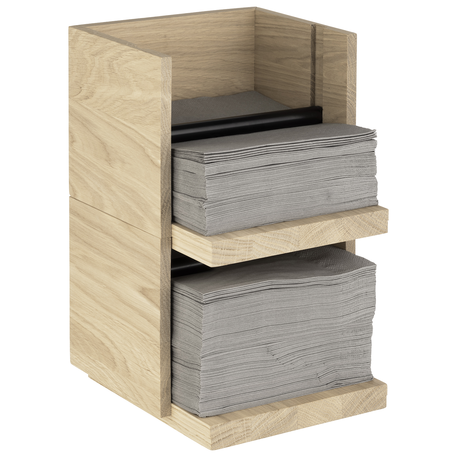 Serviettenhalter VALO 19 x 19 cm, H: 16 cm, Eichenholz geölt