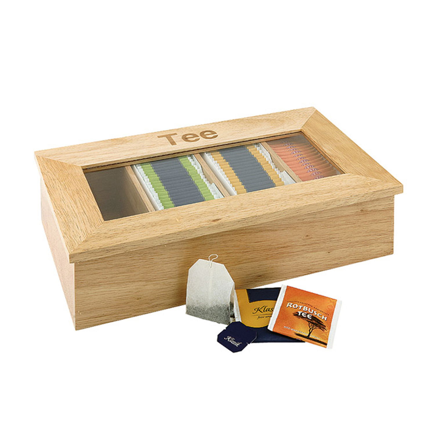 Teebox 33,5 x 20 cm, H: 9 cm Holz, natur 