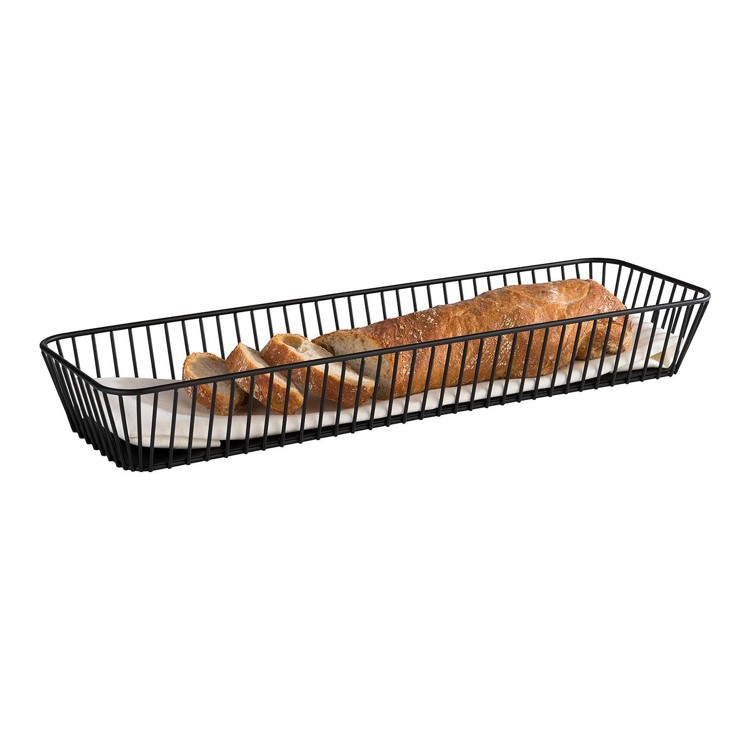 GN 2/4 Korb -URBAN- 53 x 16,2 cm, H: 7,5 cm Metall, schwarz mit Antirutsch-Füßchen 