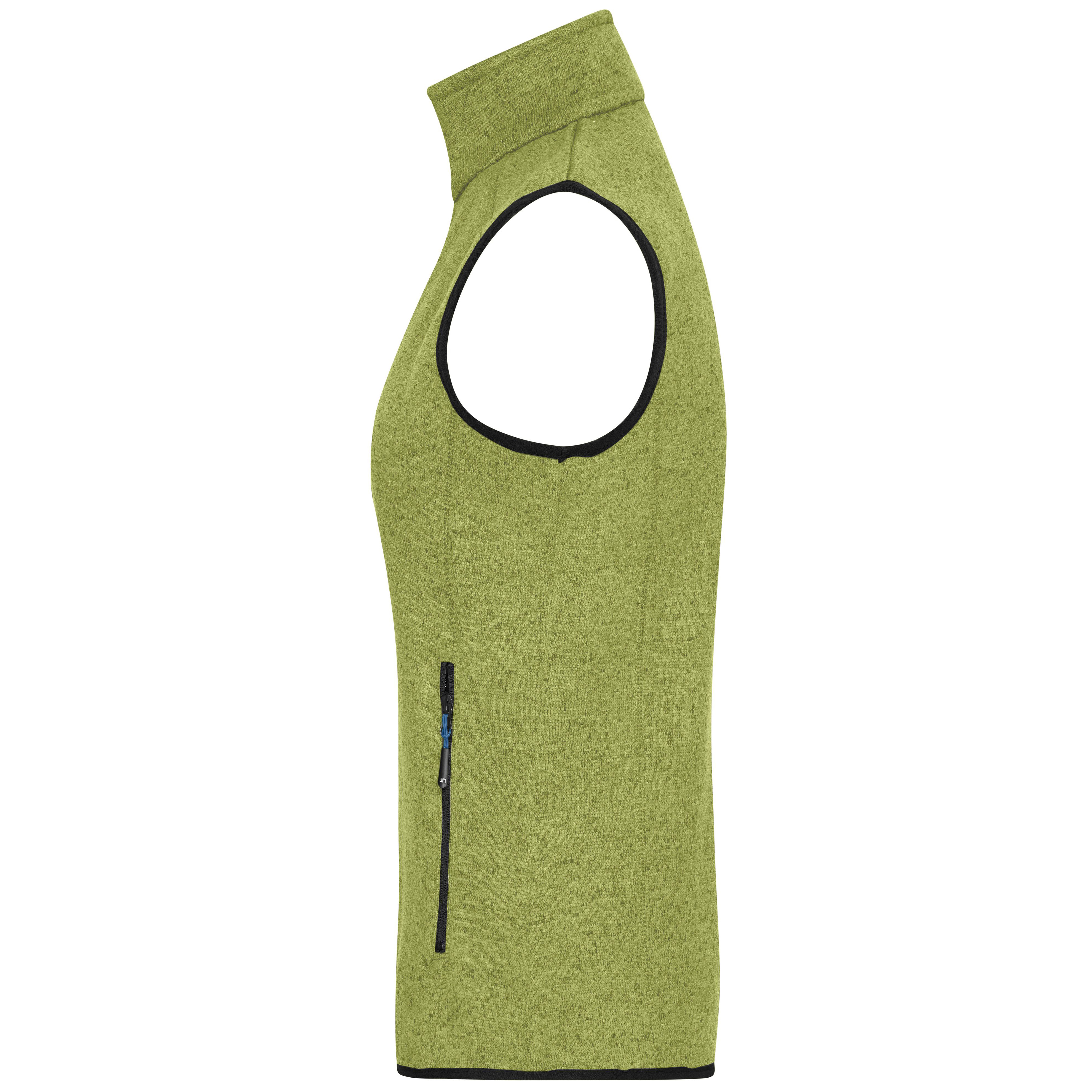Herren-Strickfleece-Weste, kiwi-melange/blau