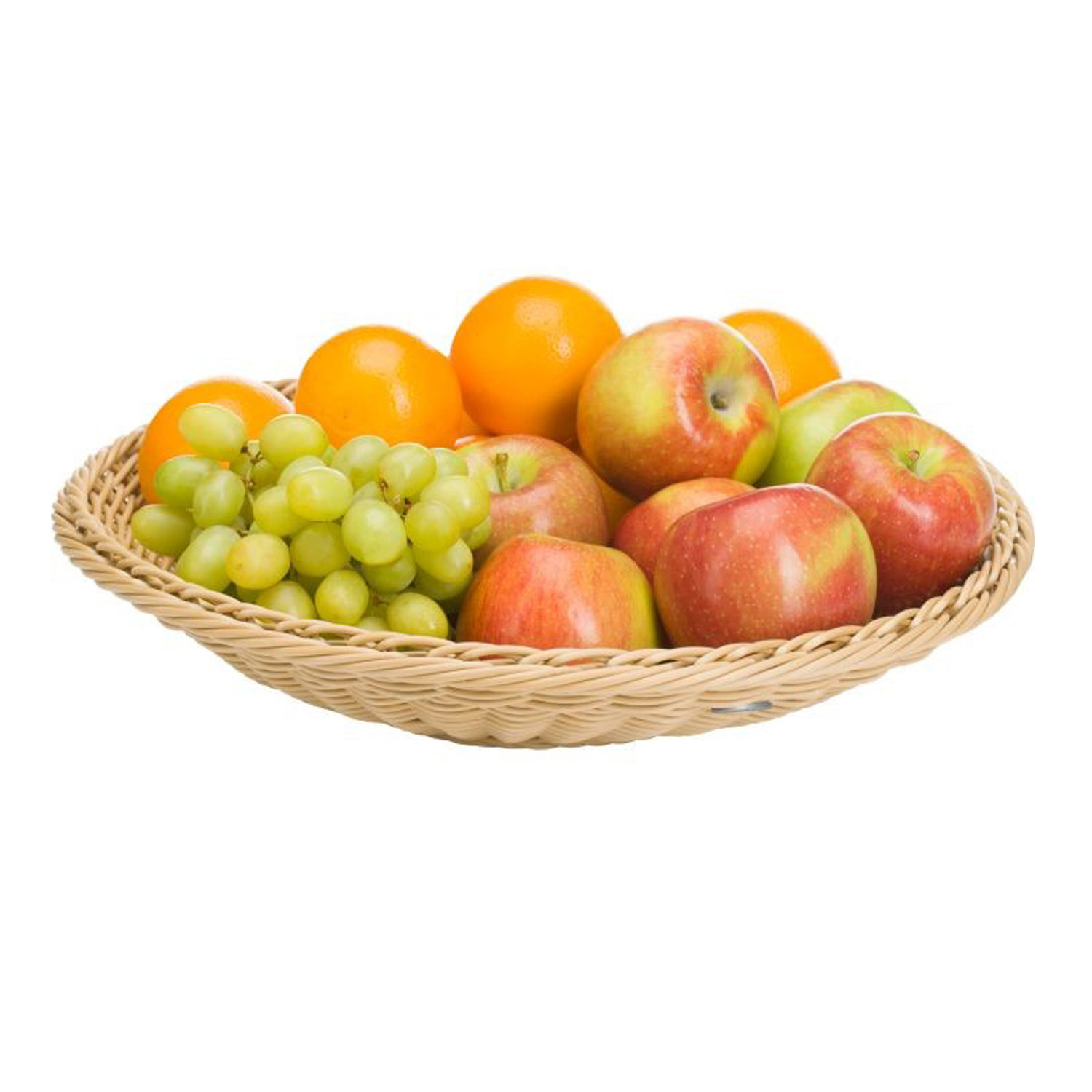 Präsentationsschale flach, D: 38 cm, H. 7,5 cm, hellbeige