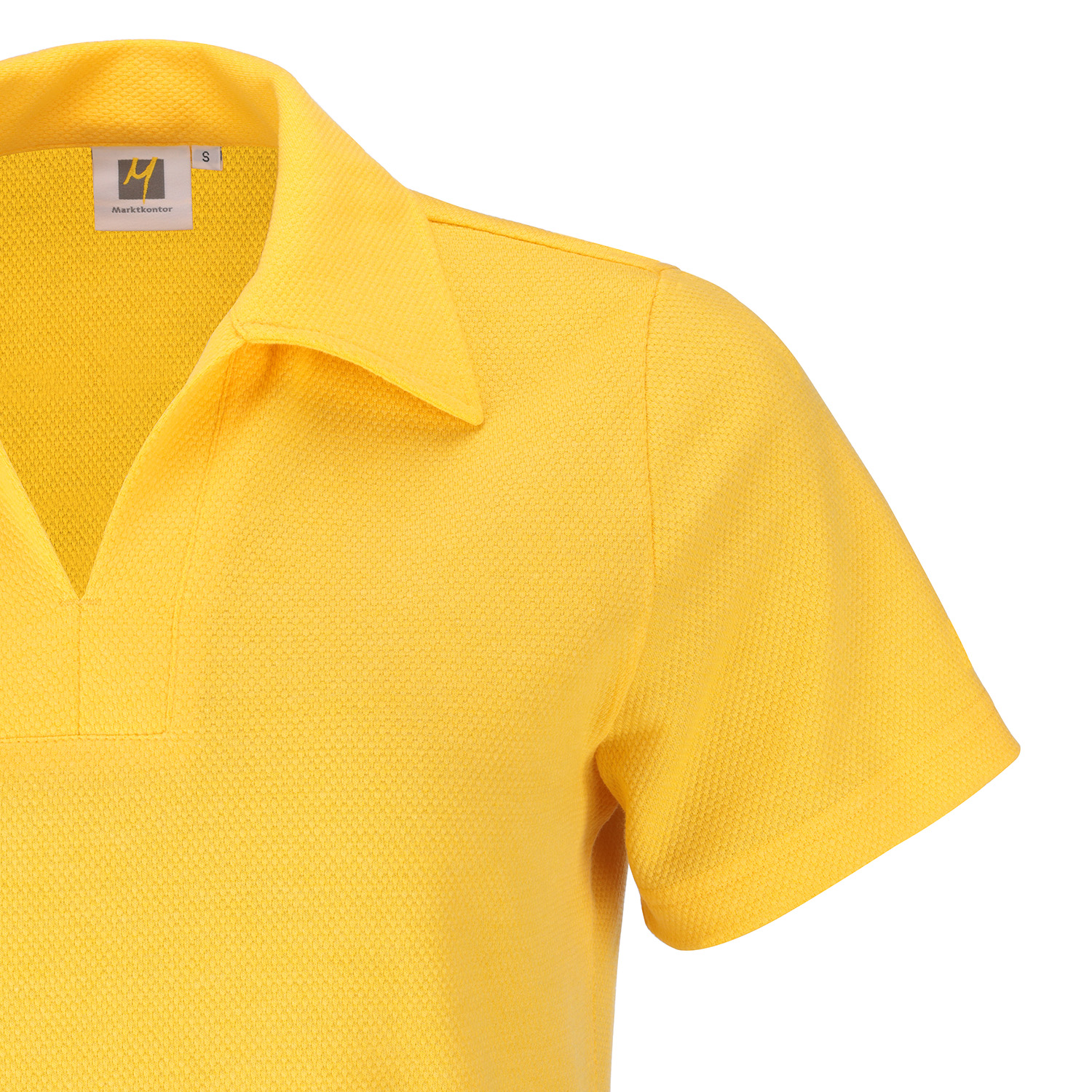 Poloshirt Waffelpique, 1/2 Arm, gelb