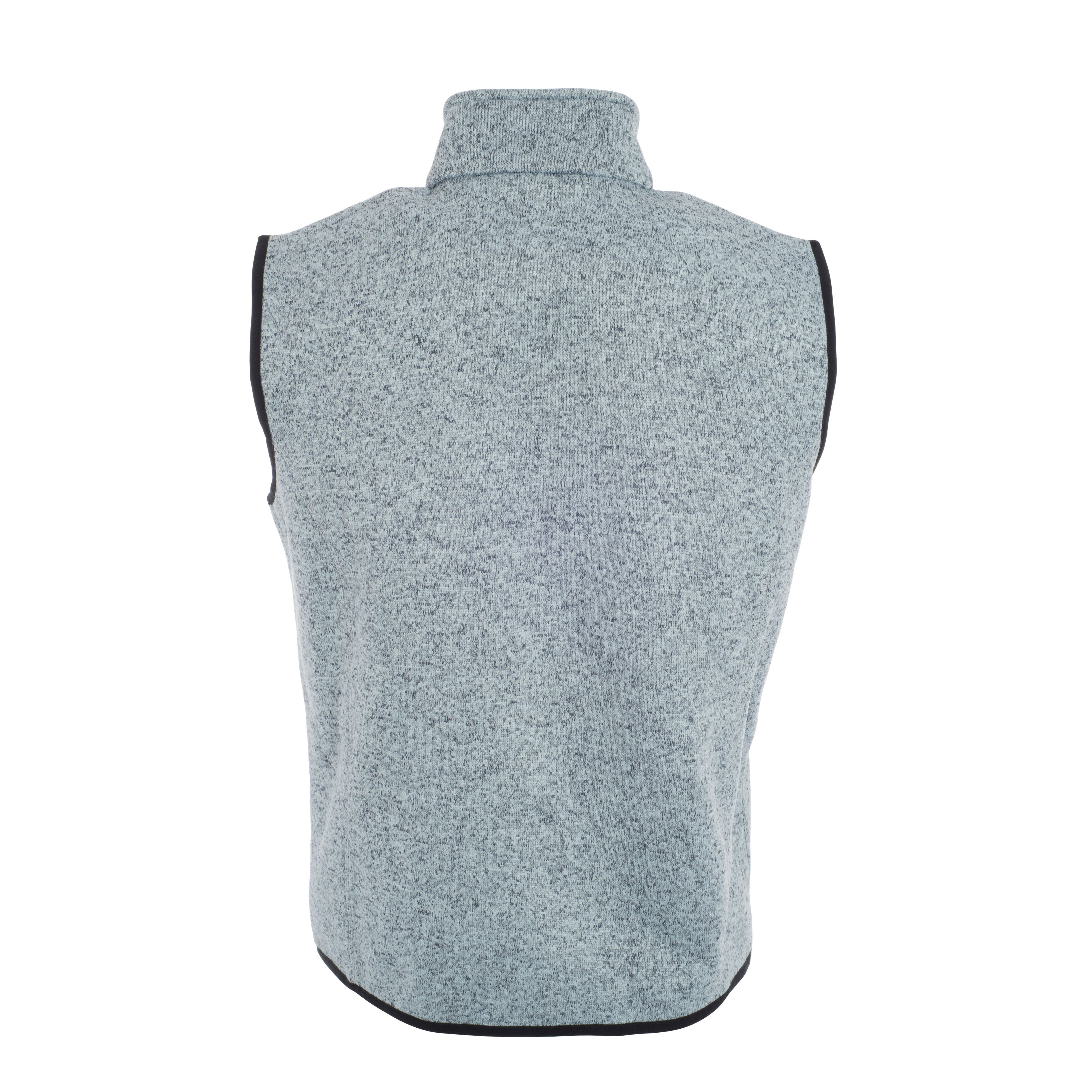 Herren-Strickfleece-Weste, light-grey-melange red