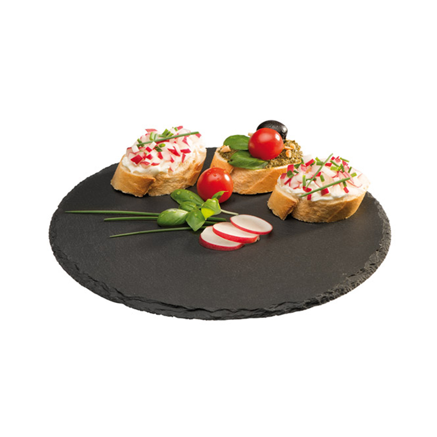 Naturschieferplatte Ø 22 cm Materialstärke 6-9 mm 
