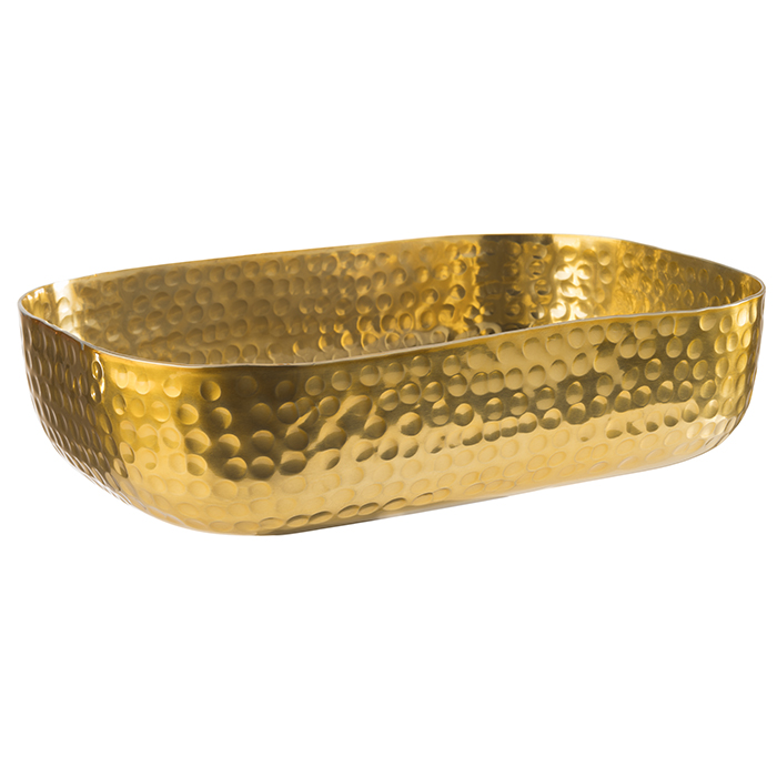 Schale 23 x 15,5 cm, H: 6 cm Aluminium, Gold-Look 