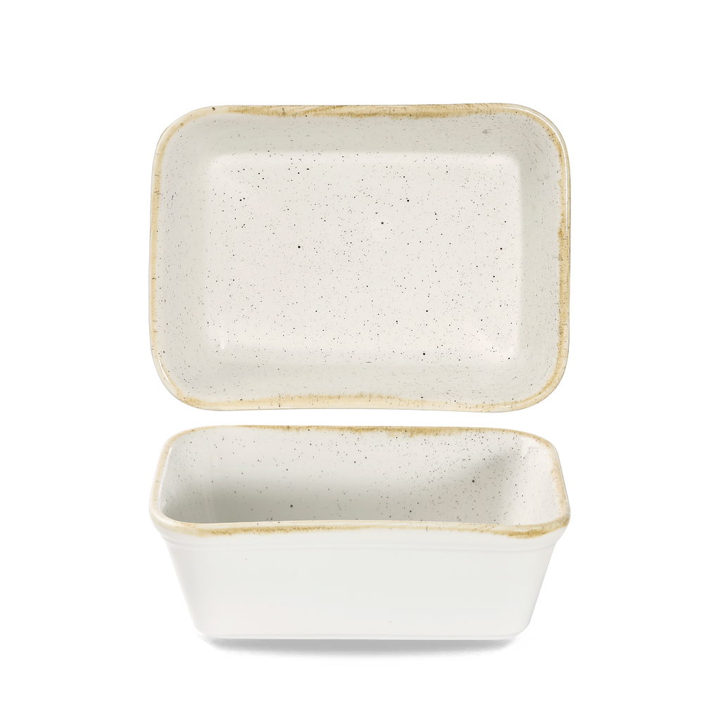 Auflaufform rechteckig 16 x 12 x 5 cm, Stonecast Barley White