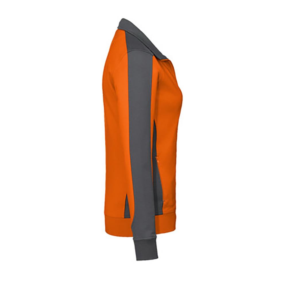 Damen-Sweatjacke Contrast Mikralinar, orange/anthrazit