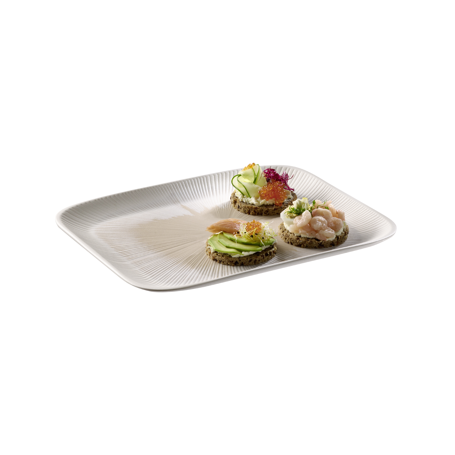 BLUSH GN 1/2 Tablett 32,5 x 26,5 cm, H: 2,5 cm Melamin, weiß/beige