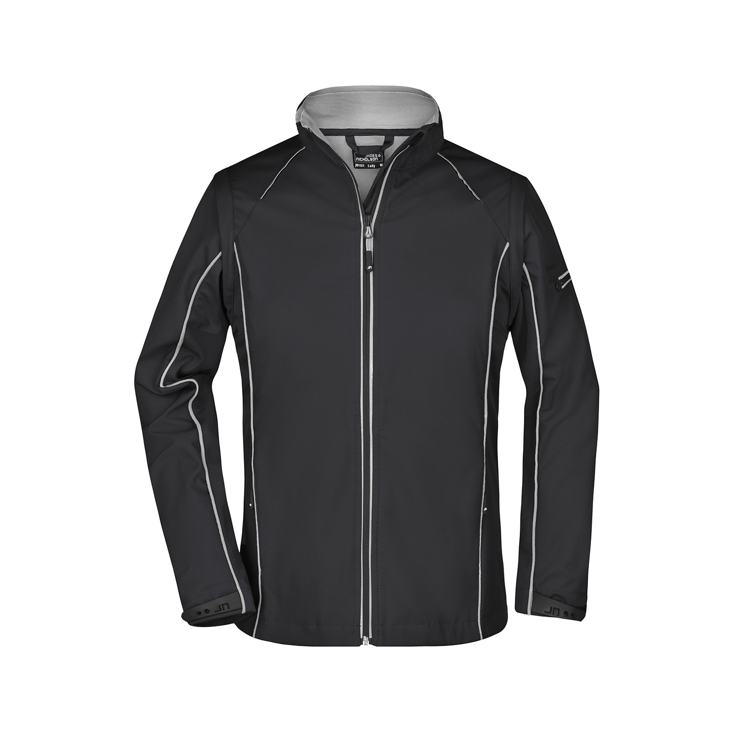 Damen-Softshelljacke Zip-Off, schwarz/silber