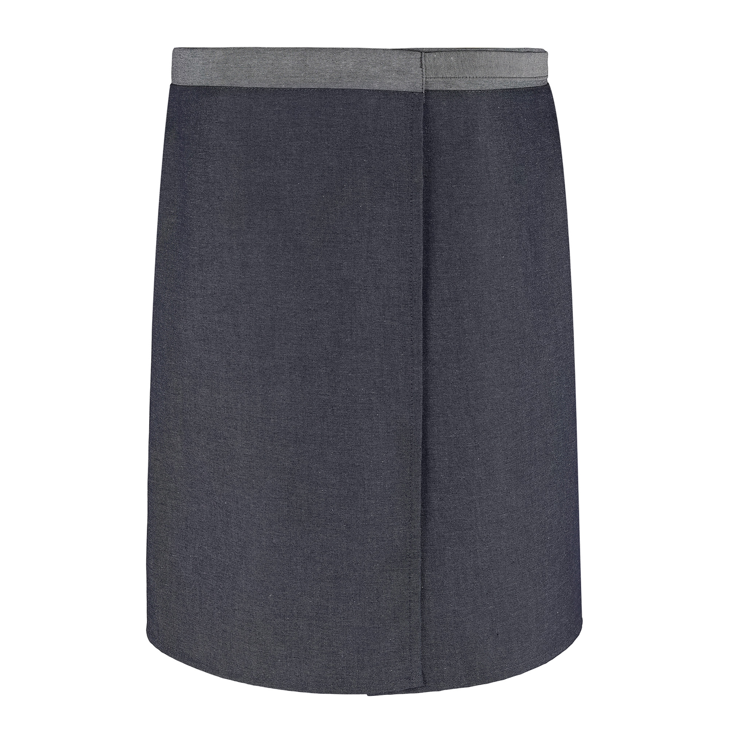 Wickel-Bistroschürze 125 x 60 cm, Jeanslook blau mit Bund und Bindebänder in Jeanslook blaugrau