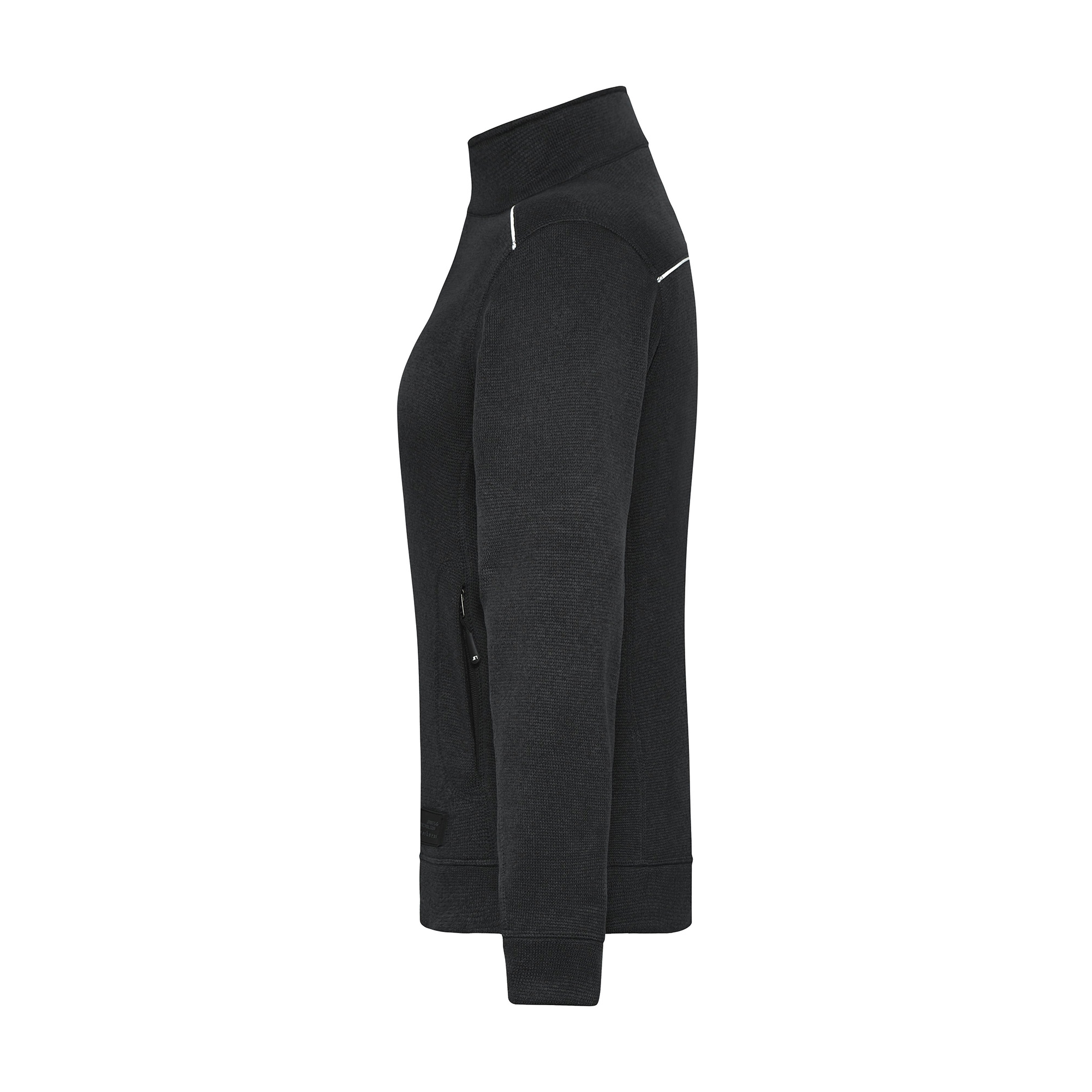 Damen-Strickfleecejacke Solid, schwarz/schwarz