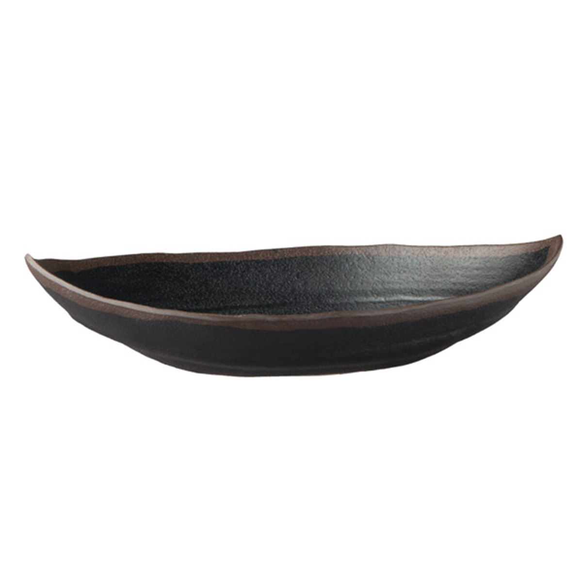 Blattschale -MARONE- 25,5 x 14 cm, H: 5,5 cm Melamin, schwarz 