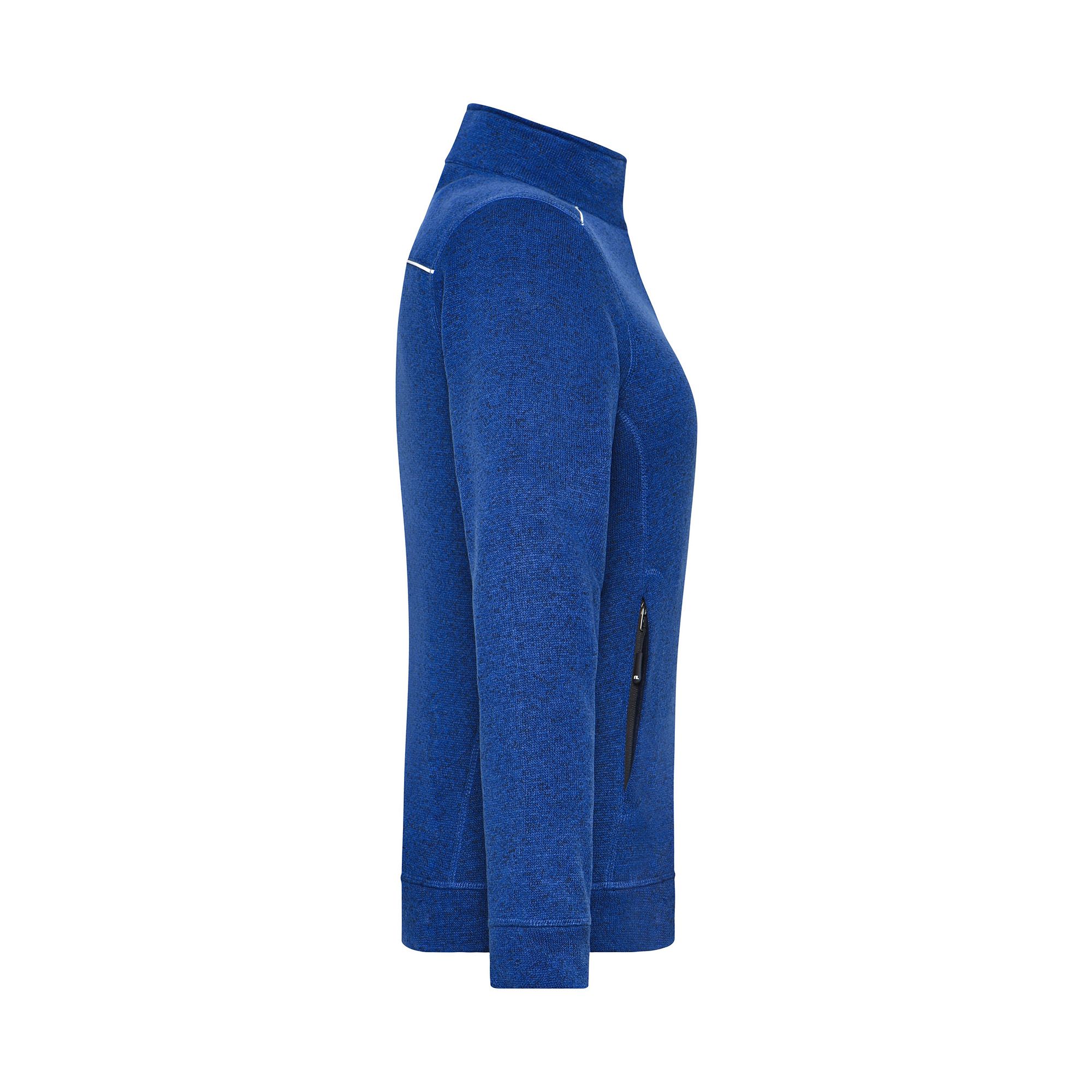 Damen-Strickfleecejacke Solid, darkroyal meliert/marine
